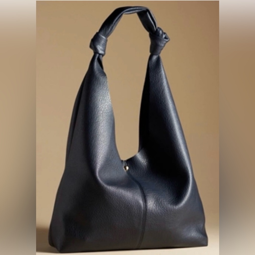 Navy Anthropologie Love Knot Slouchy Bag w/ Pouch - Picture 2 of 5